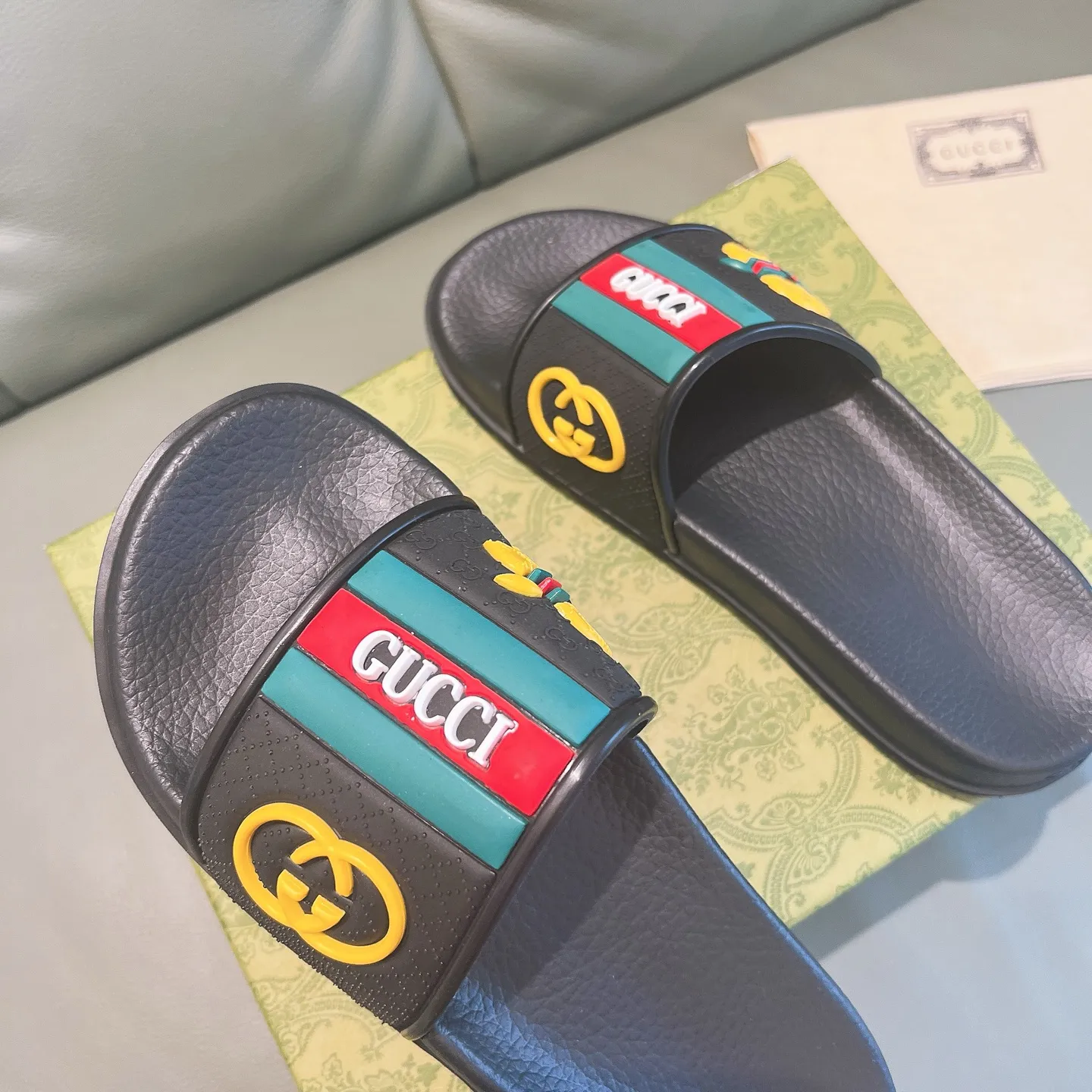 Men's Men's Shoes 130🐮🐮Gucci Gucci Slippers Gucci 2024 latest beach sandals slippers Original molding double G LOGO Original molding consistent Outsole: Men's Men's Shoes u double-layer outsole Size: 35-46